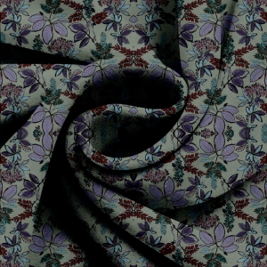 Ткань портьерная с сиреневыми акварельным рисунком