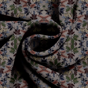 Ткань портьерная с голубым акварельным рисунком