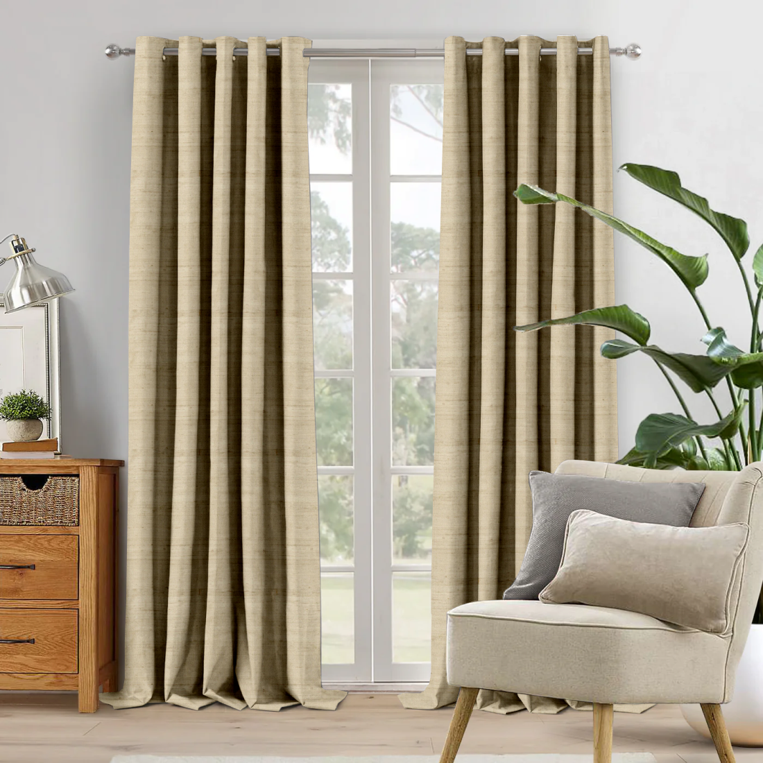 Классические шторы из ткани LUXURY 227 ECRU