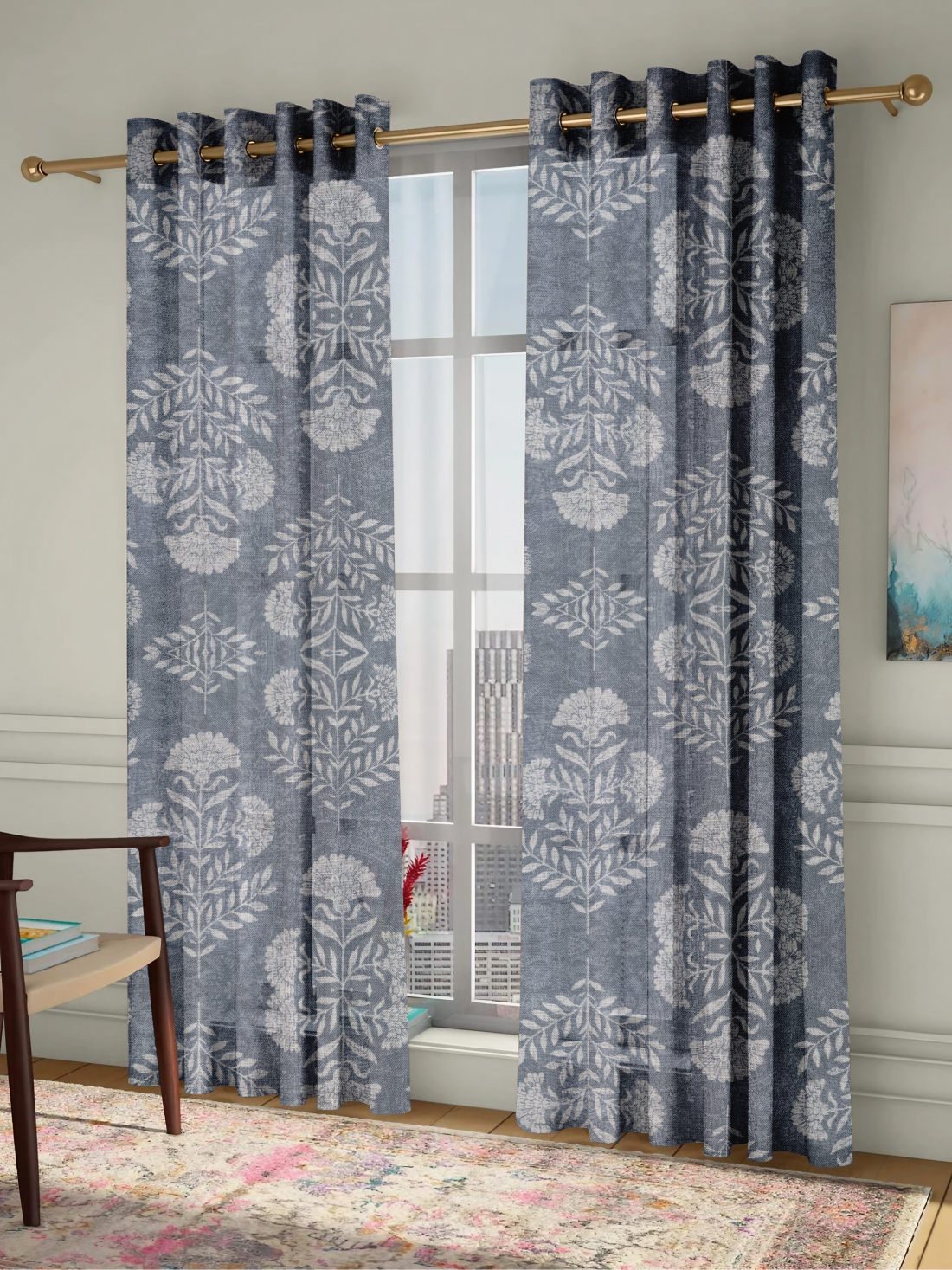 Занавески из ткани MARIGOLD BLUE CLAY