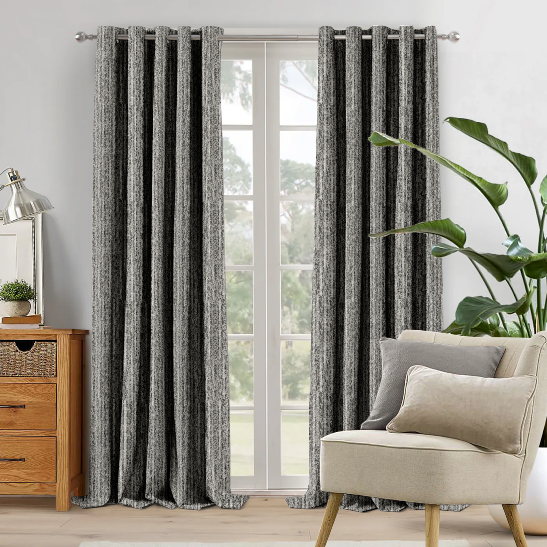 Классические шторы из ткани Asanga Linen