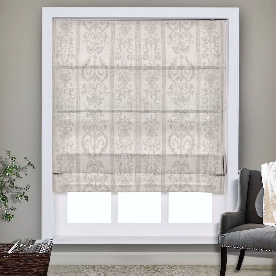 Римские шторы из ткани BISHOPTON LIGHT GREY
