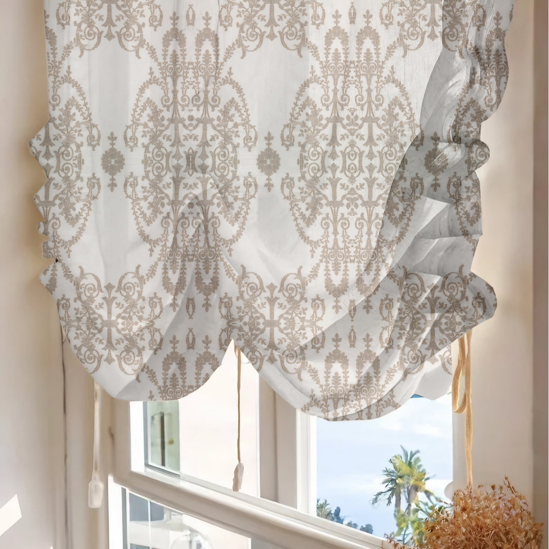 Австрийские шторы из ткани GLENPATRICK BEIGE