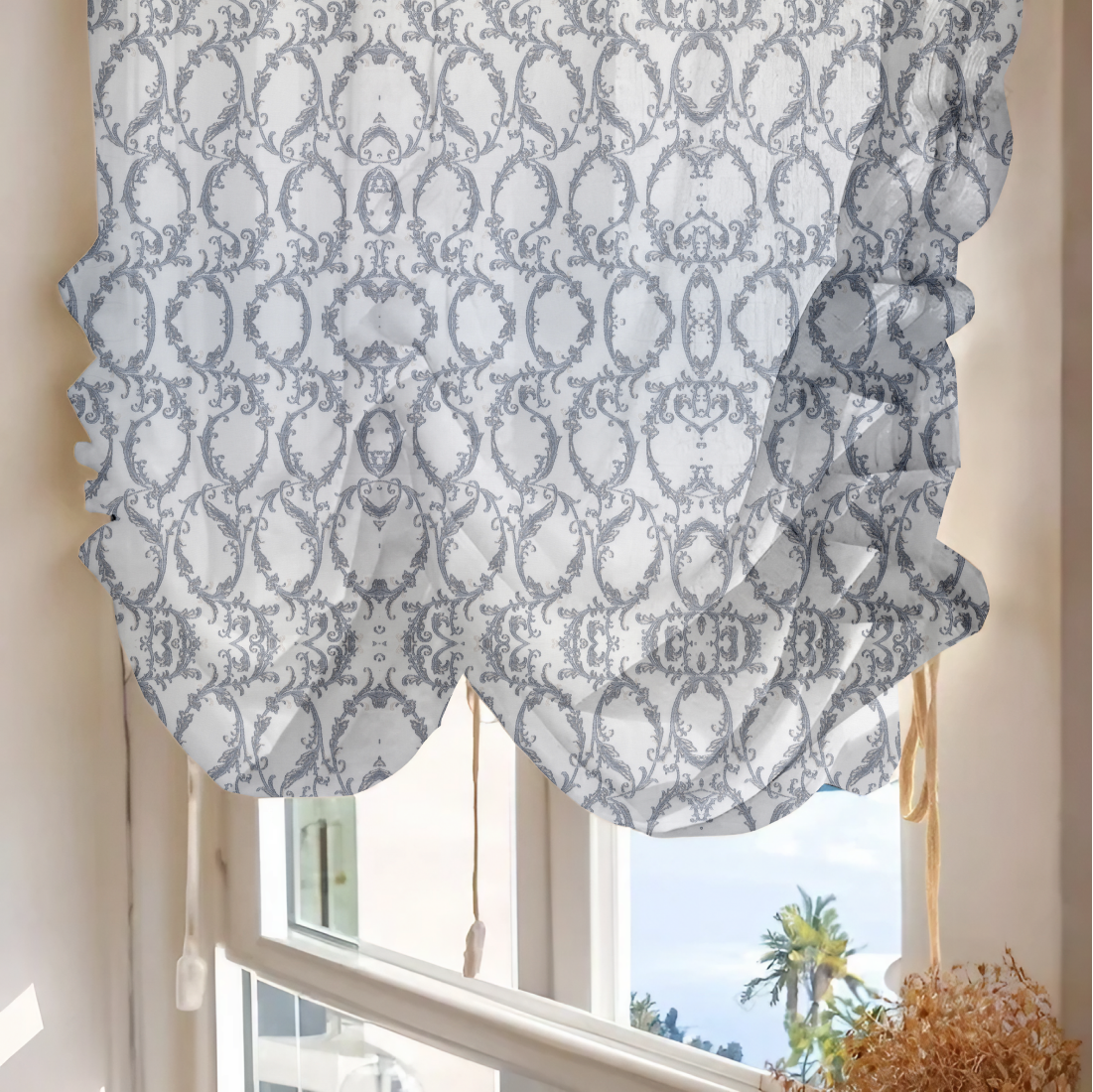 Австрийские шторы из ткани LEVERN DARK GREY