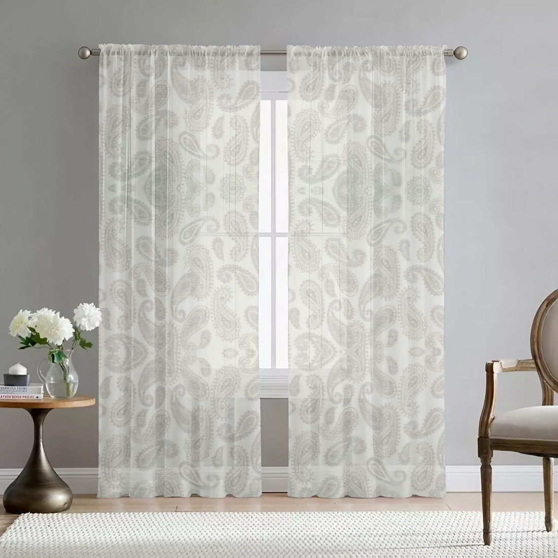 Шторы из ткани PAISLEY LIGHT GREY