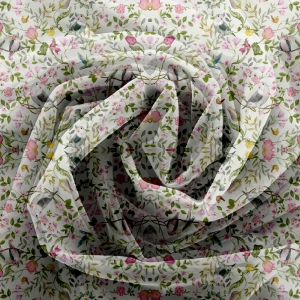 Тюлевая ткань с рисунком попугаев