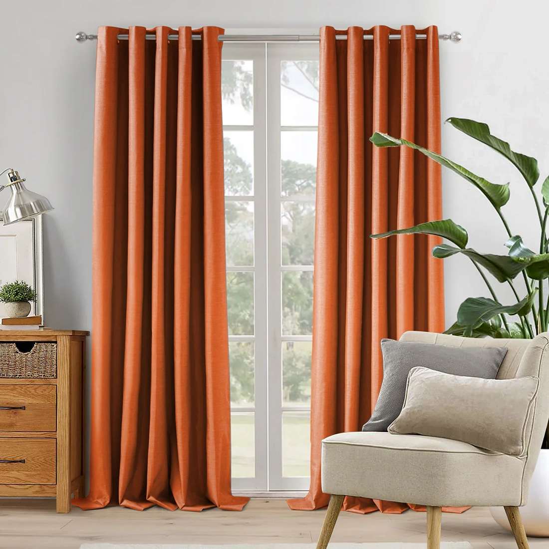 Классические шторы из ткани LUXURY 180 PUMPKIN
