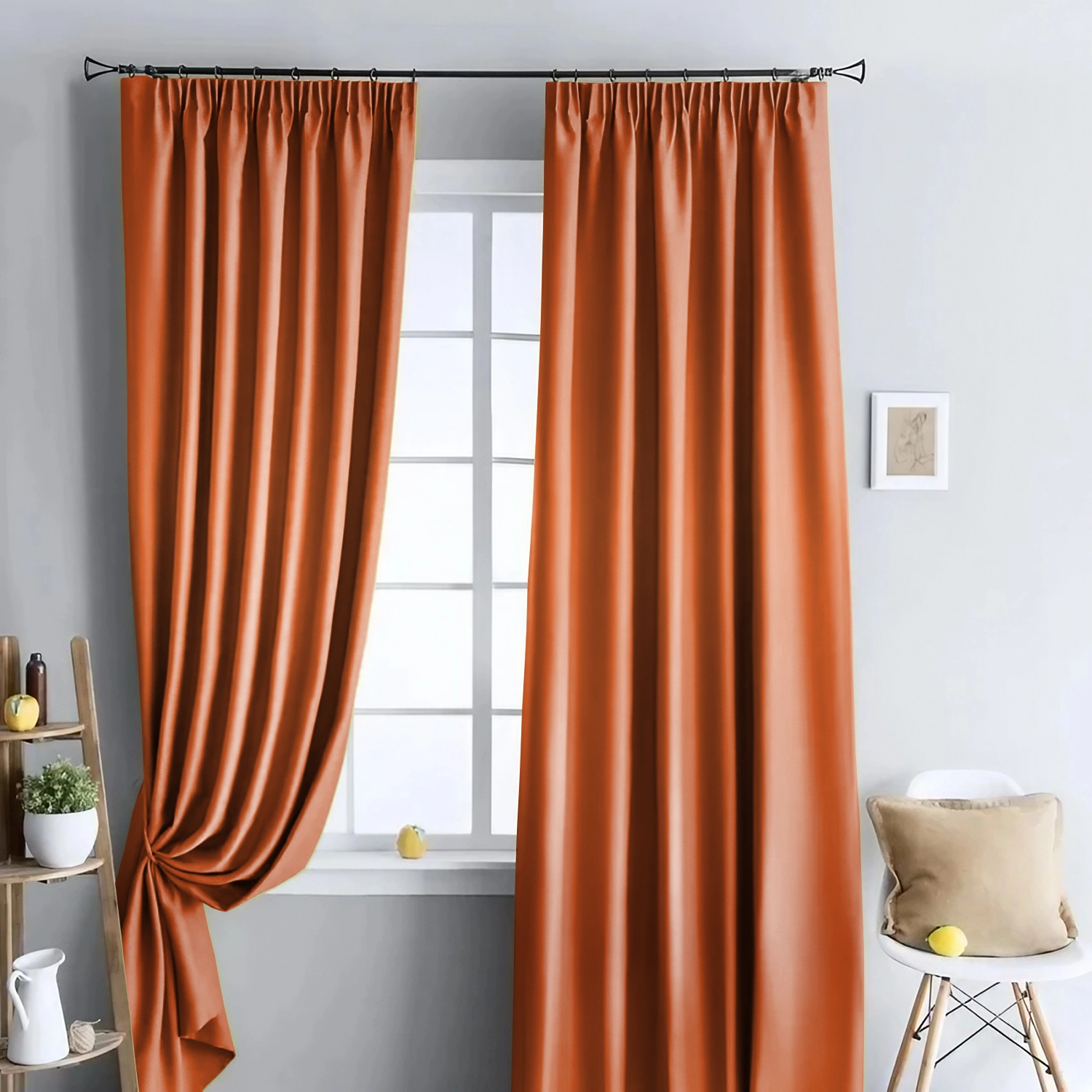 Классические портьеры из ткани LUXURY 180 PUMPKIN