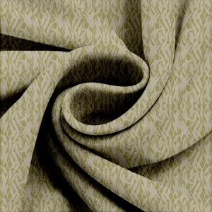 Портьерная зеленая ткань с абстрактным принтом